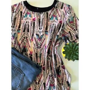 Eyeshadow colorful semi-sheer top